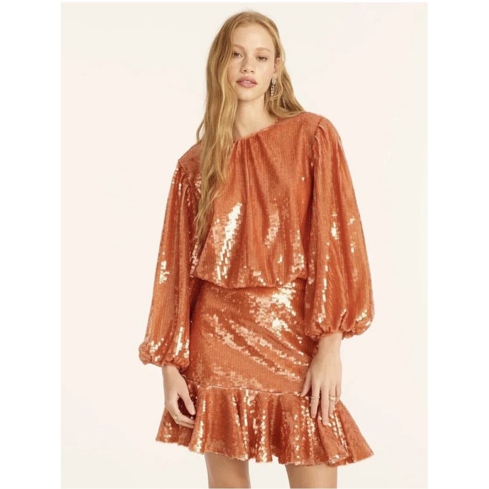 J. Crew - Women's Bubble-sleeve Sequin Top Lined - Size Small - Clay Sand - NWOT - Picture 2 of 8